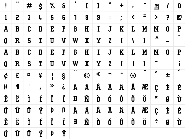 Typo College Rounded Demo Regular  glyph index