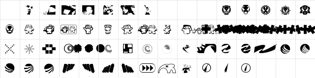 klozzbats Regular  glyph index