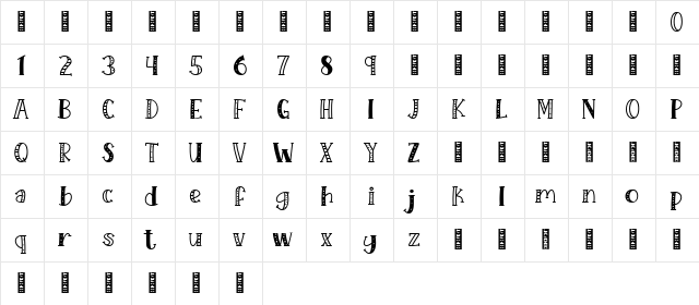 KH Prickles Demo Regular  glyph index