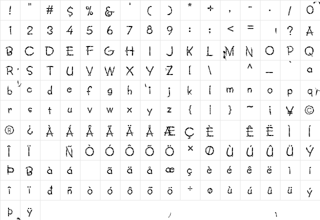 FZ JAZZY 34 CRACKED Normal  glyph index