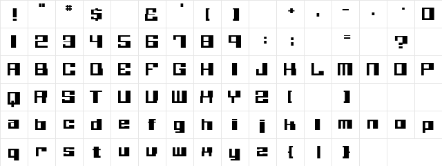 Willow Square Regular  glyph index
