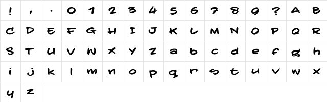 taterTodd TRIAL regular  glyph index
