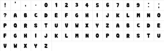 Spiky Book Regular  glyph index