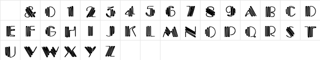 Crystal Gypsy Regular  glyph index