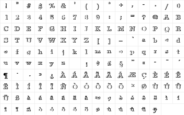 StymieTMedRe1 Regular  glyph index