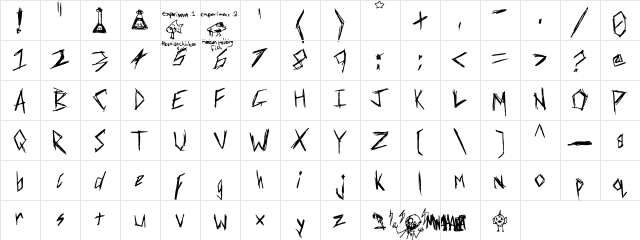 Of Mr Valent Regular  glyph index