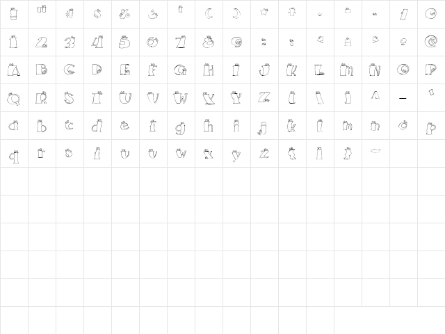 CK Baby Bug Regular  glyph index