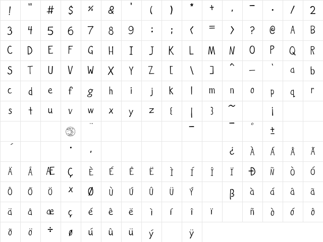 Hockey is Lif Medium  glyph index