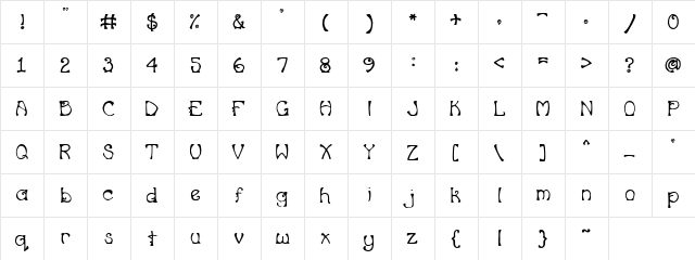 PC Art Nouveau Regular  glyph index