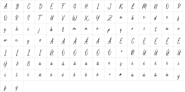 Highnorth Regular  glyph index