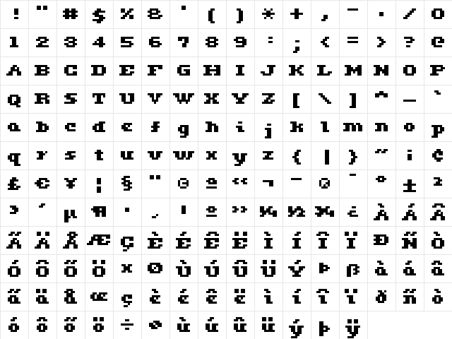 ceriph 05_64 Regular  glyph index