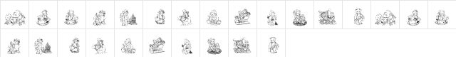 KR Holiday Teddies Three Regular  glyph index