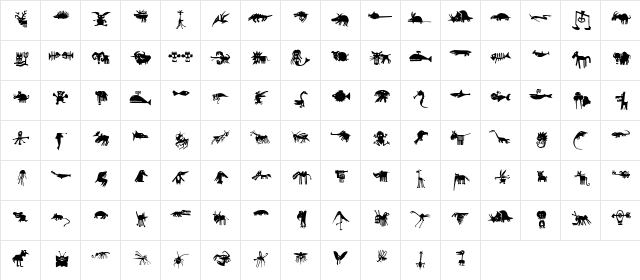 Chamaeleon Medium  glyph index