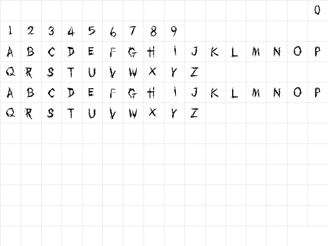 Under Influence Regular  glyph index