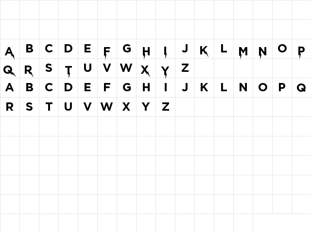 RKO Bold  glyph index