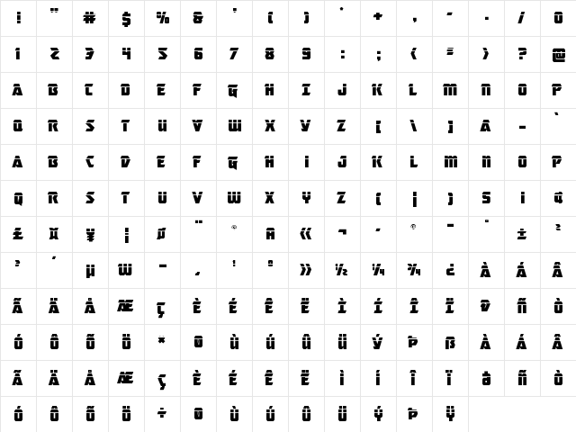 Master Breaker Laser Regular  glyph index