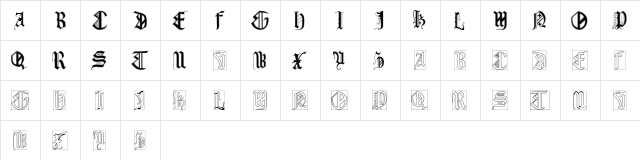 Reta Caps Regular  glyph index