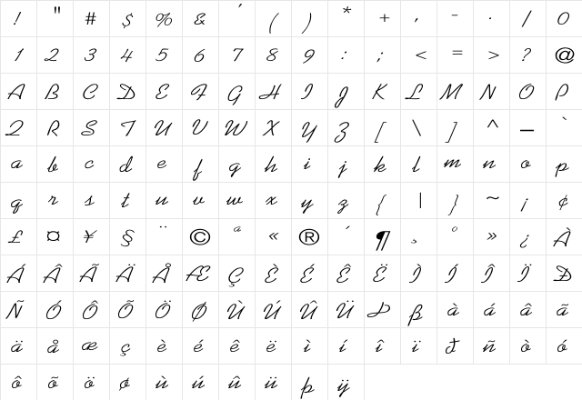 Kaufmann-Normal Wd Regular  glyph index