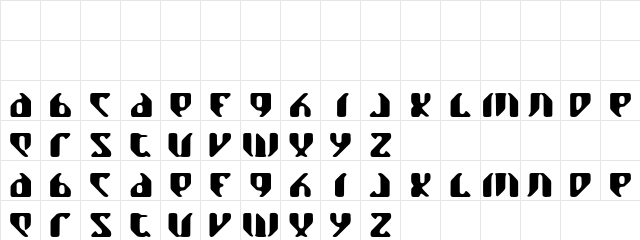 Kazaki Bold Regular  glyph index