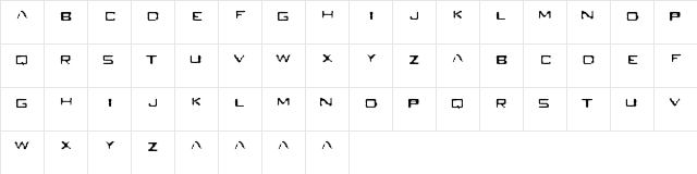 New Regular  glyph index