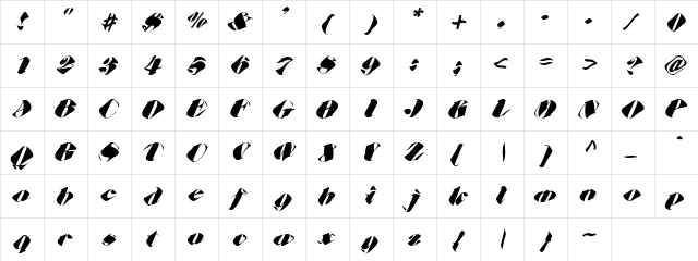 Fictive02 Regular  glyph index