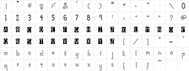 CK Credit Card Regular  glyph index