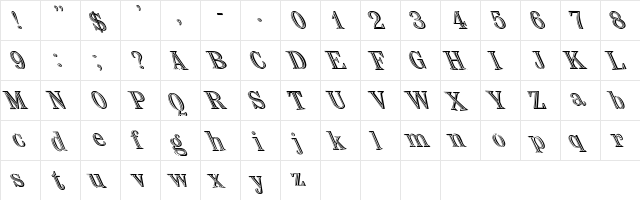 NauertLefti Plain  glyph index