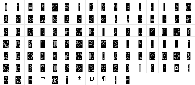 a_BosaNovaCmGr Regular  glyph index