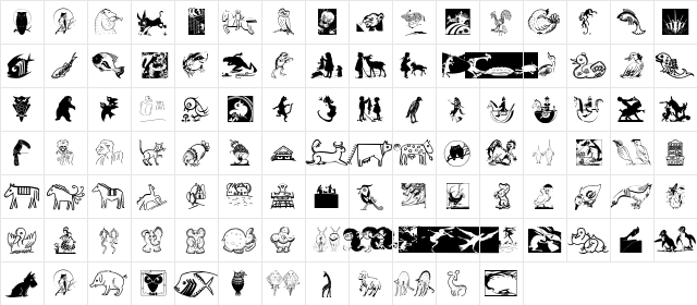 ChildrensDarlings Regular  glyph index