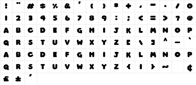 Play time Italic  glyph index