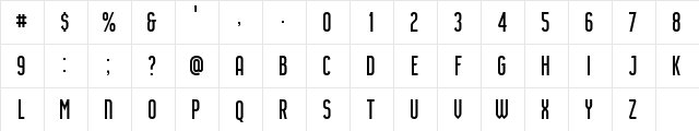 Airside Sans Regular  glyph index