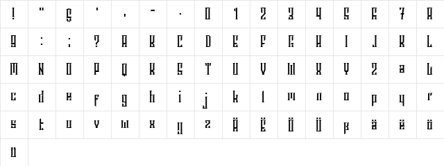 Archipelago Thin Condensed  glyph index