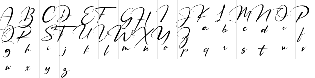 Ruthligos Regular  glyph index