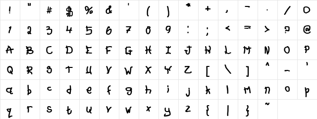 Gilbeys green Regular  glyph index