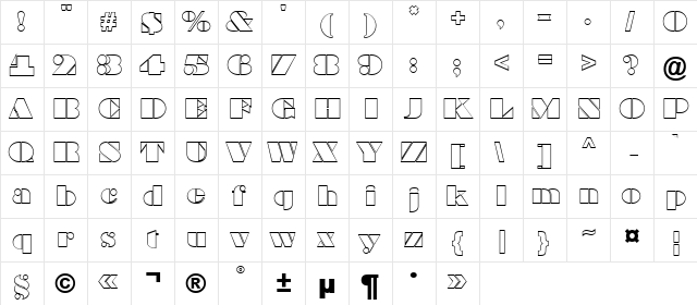 a_BraggaOtl Regular  glyph index