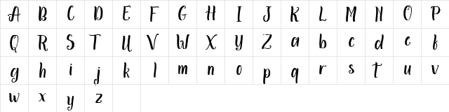 Aminetta Regular  glyph index