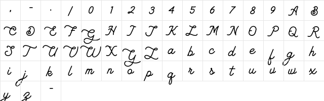 Lambretta Regular  glyph index