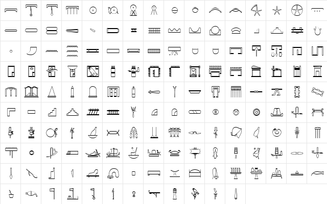 GlyphBasicC Medium  glyph index