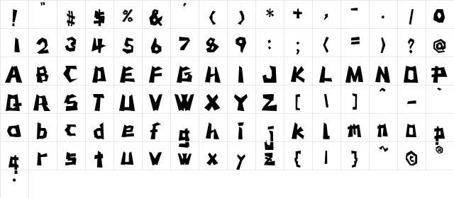 MSTK RUFCUT  glyph index