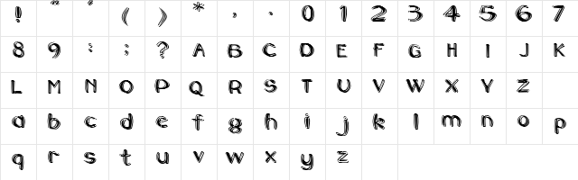 EMBOSER Regular  glyph index