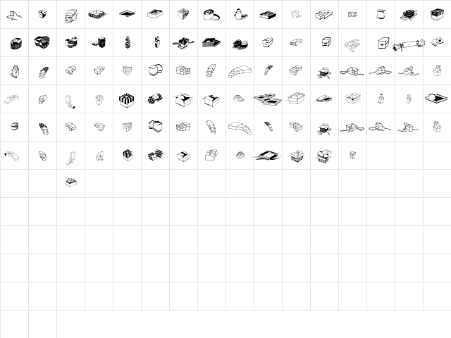 Zoeboxes Normal  glyph index