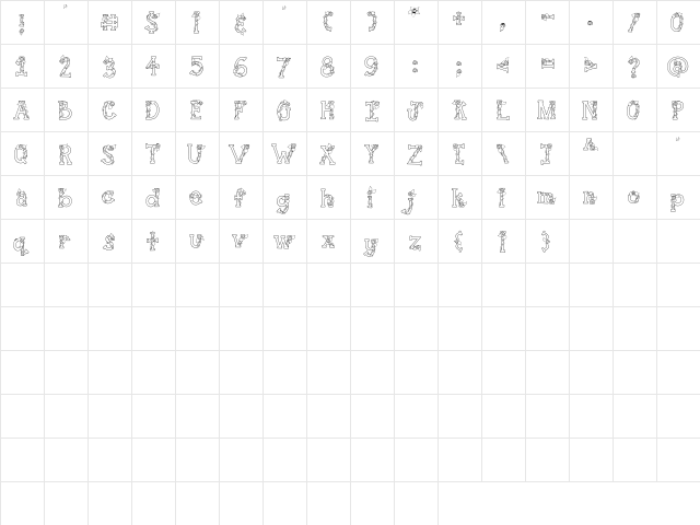 CK Wedding Rose Regular  glyph index