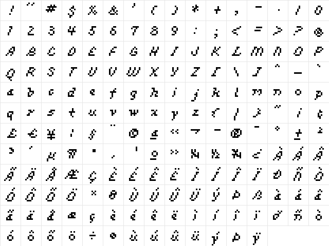 lettau 06_55 Regular  glyph index