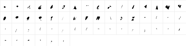 Vaniline Regular  glyph index