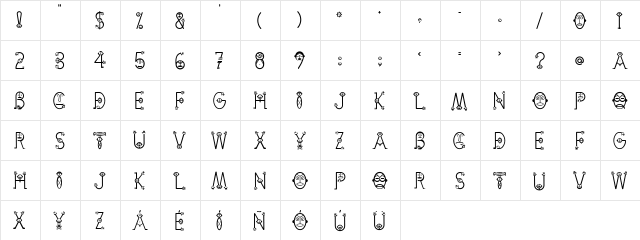 Cemi-Taino Regular  glyph index