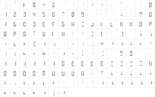 Hypernova Display Regular  glyph index