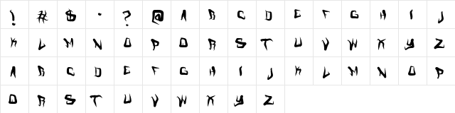 FM Creep Mode Regular  glyph index