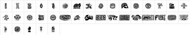 MexicanMotif Regular  glyph index