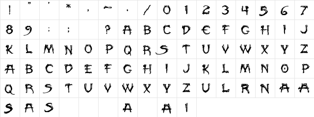 Paleos Regular  glyph index