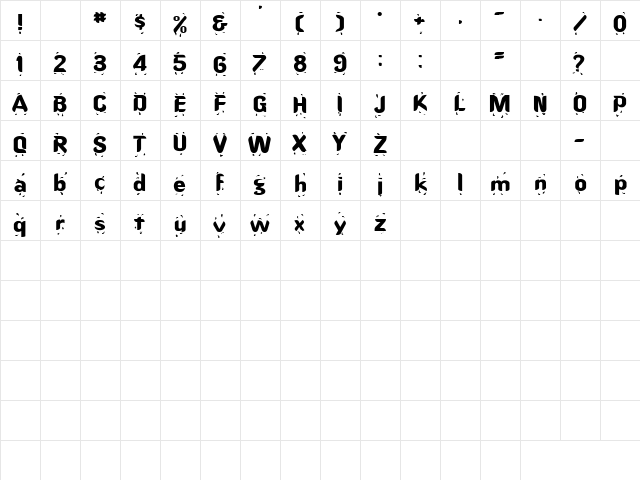 Rhino 6 Regular  glyph index
